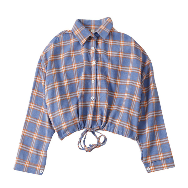 Kockás női ing több színben nyakkendővel és gombbal