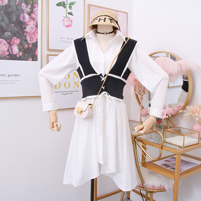 Modern aszimmetrikus női ing + mellény három színben