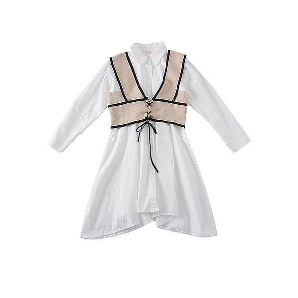 Modern aszimmetrikus női ing + mellény három színben