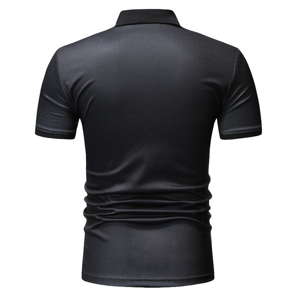 Tricou modern pentru bărbați în albastru și verde cu nasturi