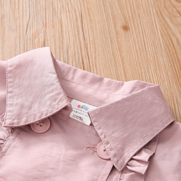 Μοντέρνο παιδικό  μπουφάν για κορίτσια  με κουμπιά σε ροζ χρώμα