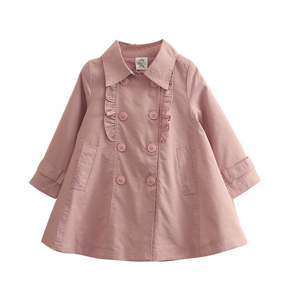 Μοντέρνο παιδικό  μπουφάν για κορίτσια  με κουμπιά σε ροζ χρώμα