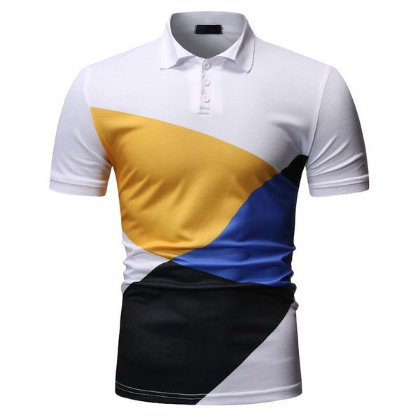 Tricou modern pentru bărbați cu mâneci scurte în alb și negru