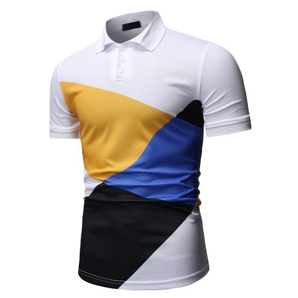 Tricou modern pentru bărbați cu mâneci scurte în alb și negru