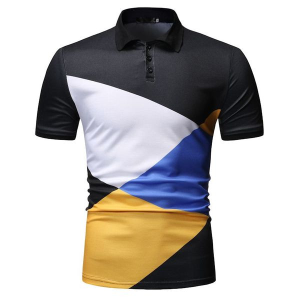 Tricou modern pentru bărbați cu mâneci scurte în alb și negru
