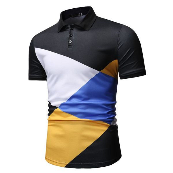 Tricou modern pentru bărbați cu mâneci scurte în alb și negru