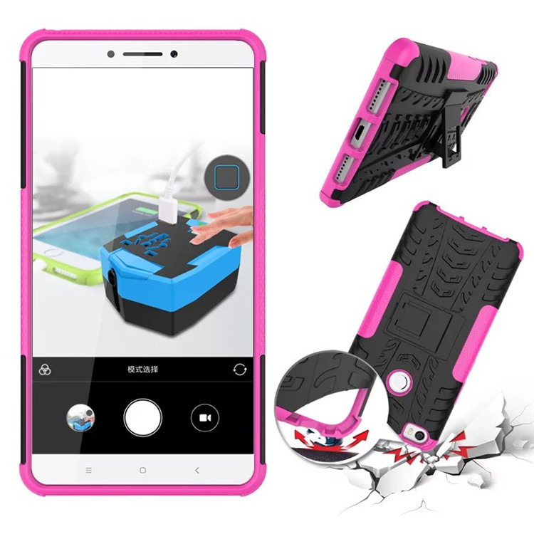 Θωρακισμένη θήκη τηλεφώνου - Μοντέλο Xiaomi Redmi 6A με βάση σε ροζ χρώμα