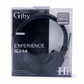Стерео слушалки с вграден микрофон модел GjBY GJ-14 AUDIO EXTRA BASS , съвместими с Android/iOS - черен цвят