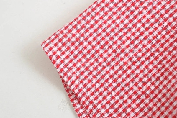 Modern női kockás blúz 7/8 ujjal - piros színű