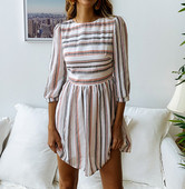 Rochie moderna de dama in trei culori cu maneci lungi