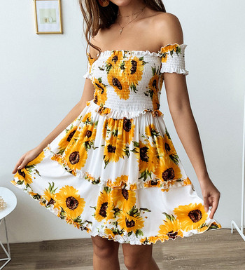 Γυναικείο καθημερινό  φόρεμα με floral μοτίβο σε τρία χρώματα