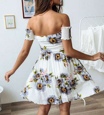 Γυναικείο καθημερινό  φόρεμα με floral μοτίβο σε τρία χρώματα