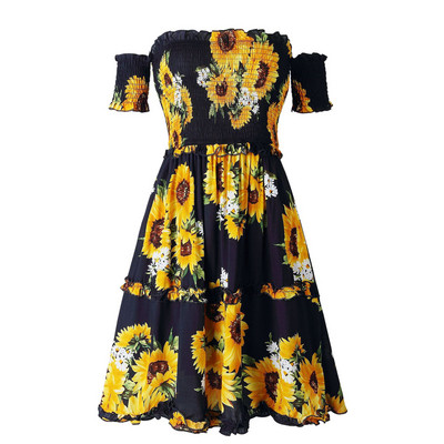 Γυναικείο καθημερινό  φόρεμα με floral μοτίβο σε τρία χρώματα