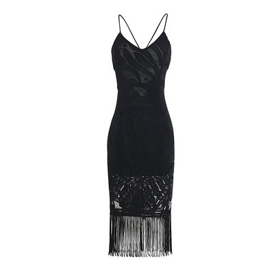 Elegáns női ruha több színben rojtokkal