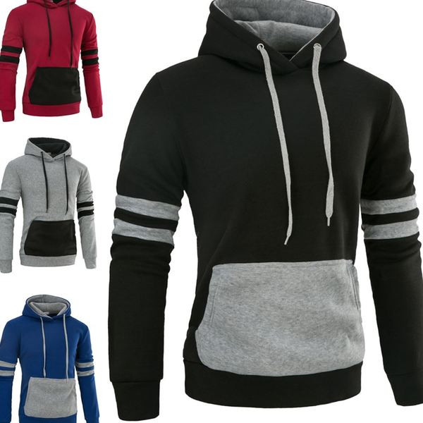 Hanorac de zi cu zi pentru bărbați cu cravate și glugă în mai multe culori