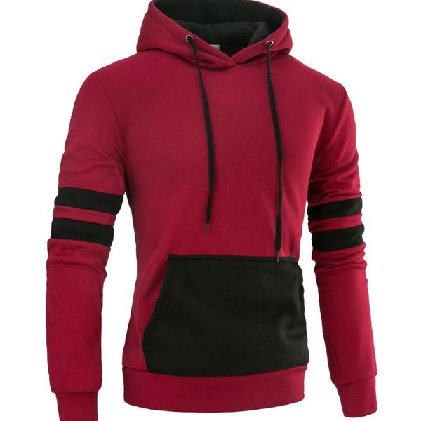 Hanorac de zi cu zi pentru bărbați cu cravate și glugă în mai multe culori