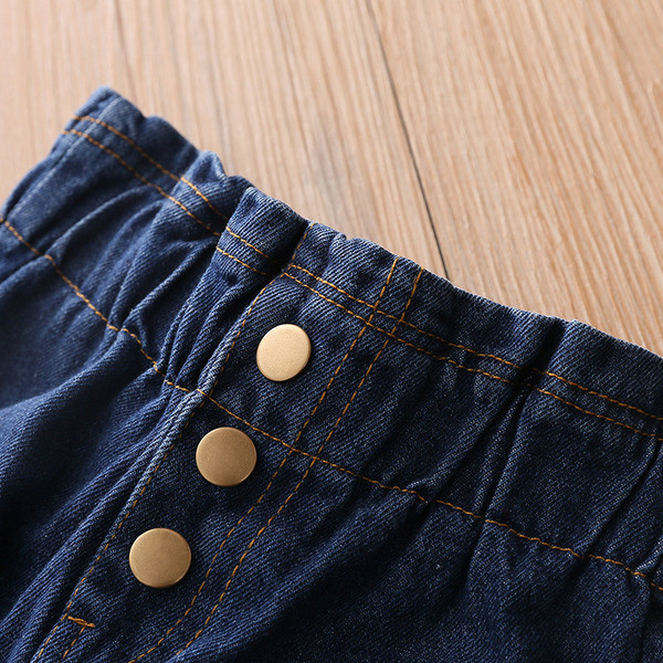 Aktuális gyerekfarmer lányoknak, kék gombokkal