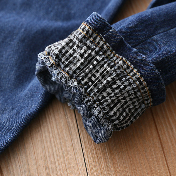 Aktuális gyerekfarmer lányoknak, kék gombokkal