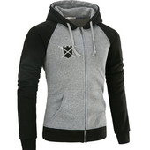 Hanorac casual barbatesc cu fermoar si gluga in mai multe culori