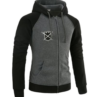 Hanorac casual barbatesc cu fermoar si gluga in mai multe culori