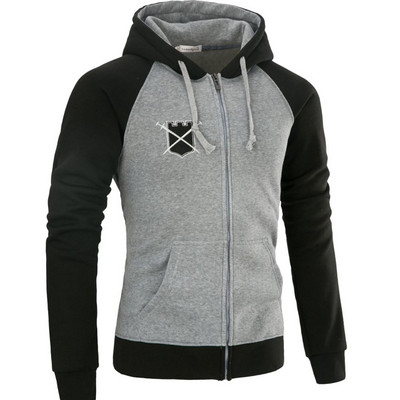 Hanorac casual barbatesc cu fermoar si gluga in mai multe culori