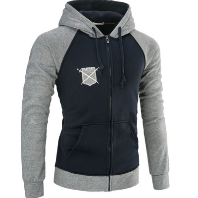Hanorac casual barbatesc cu fermoar si gluga in mai multe culori