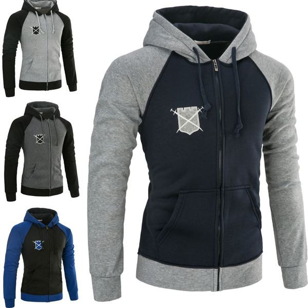 Hanorac casual barbatesc cu fermoar si gluga in mai multe culori