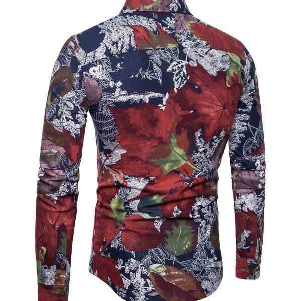 Modern férfi ing hosszú ujjal, virágmintával, két színben