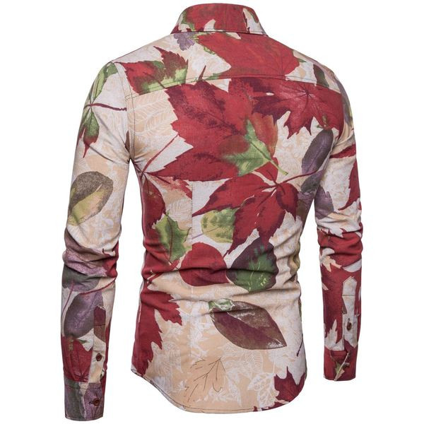 Modern férfi ing hosszú ujjal, virágmintával, két színben