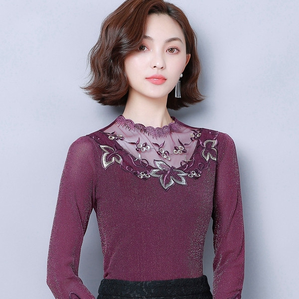 Μοντέρνα γυναικεία μπλούζα με κεντήματα σε διάφορα χρώματα