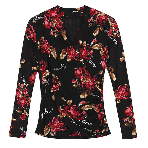 Νέο μοντέλο γυναικεία μπλούζα σε δύο χρώματα με μοτίβα λουλουδιών