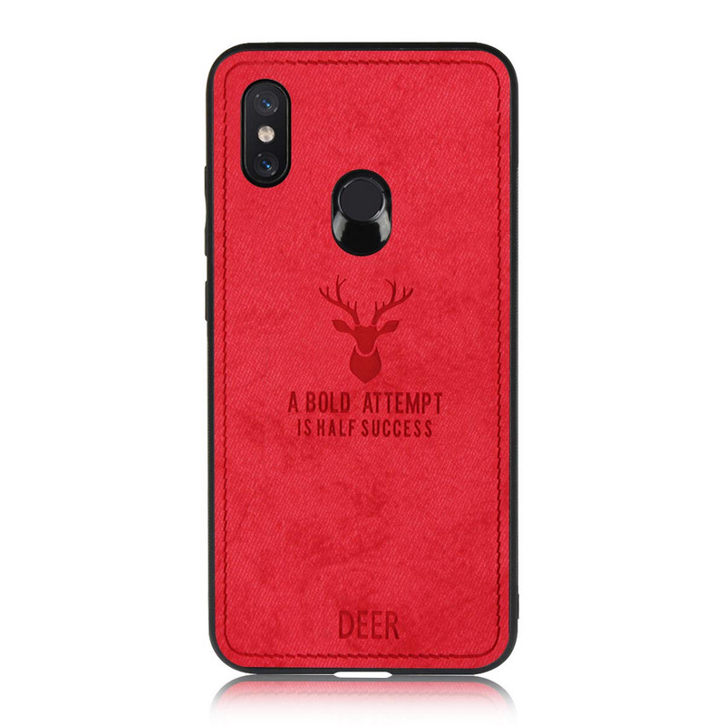 Противоударен силиконов калъф с гръб наподобяващ кожа за Xiaomi RedMi Note 5 Червен - Reer case