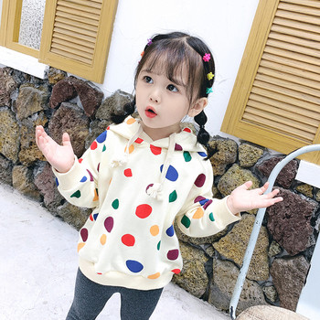 Ежедневна детска блуза за момичета-в два цвята с връзки 