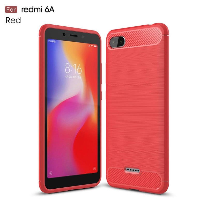 Силиконов гръб за Xiaomi Redmi 6A - удароустойчив в червен цвят