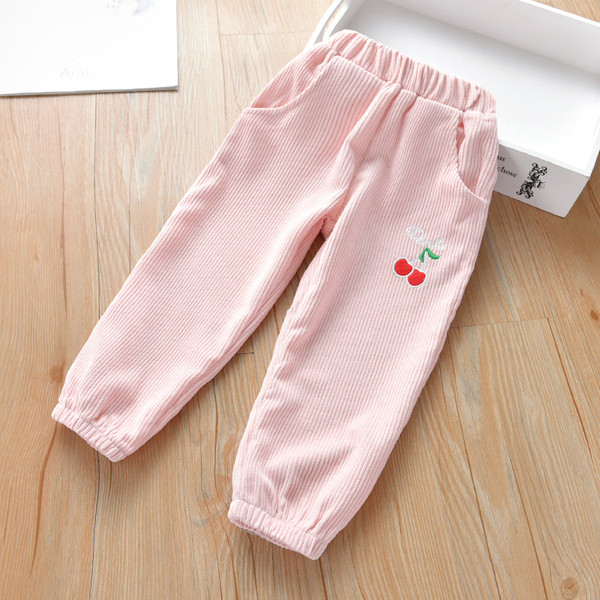 Casual παντελόνια για κορίτσια σε διάφορα χρώματα με κεντήματα