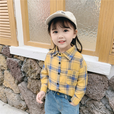 Cămașă modernă pentru copii pentru fete - cu nasturi în două culori