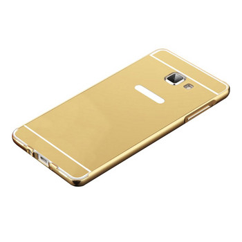 Метален калъф за телефон с огледален гръб за Samsung J5 2016 в златист цвят