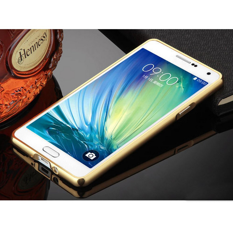 Μεταλλική θήκη τηλεφώνου με καθρέφτη πίσω για το Samsung J5 2016 σε χρυσό χρώμα