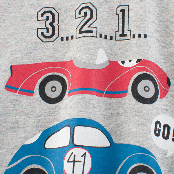 Καθημερινή παιδική  μπλούζα σε γκρι χρώμα με εφαρμογή για αγόρια