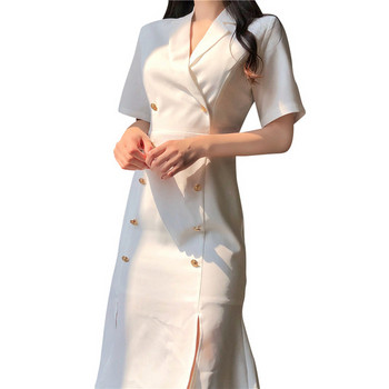 Rochie actuală de damă în două culori cu decolteu spitz