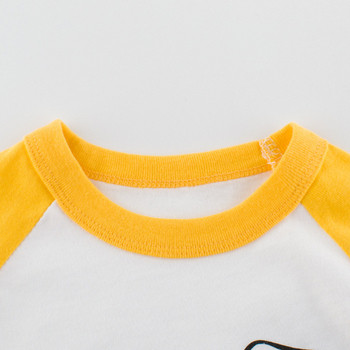 Ежедневна детска блуза за момчета с апликация и О-образно деколте