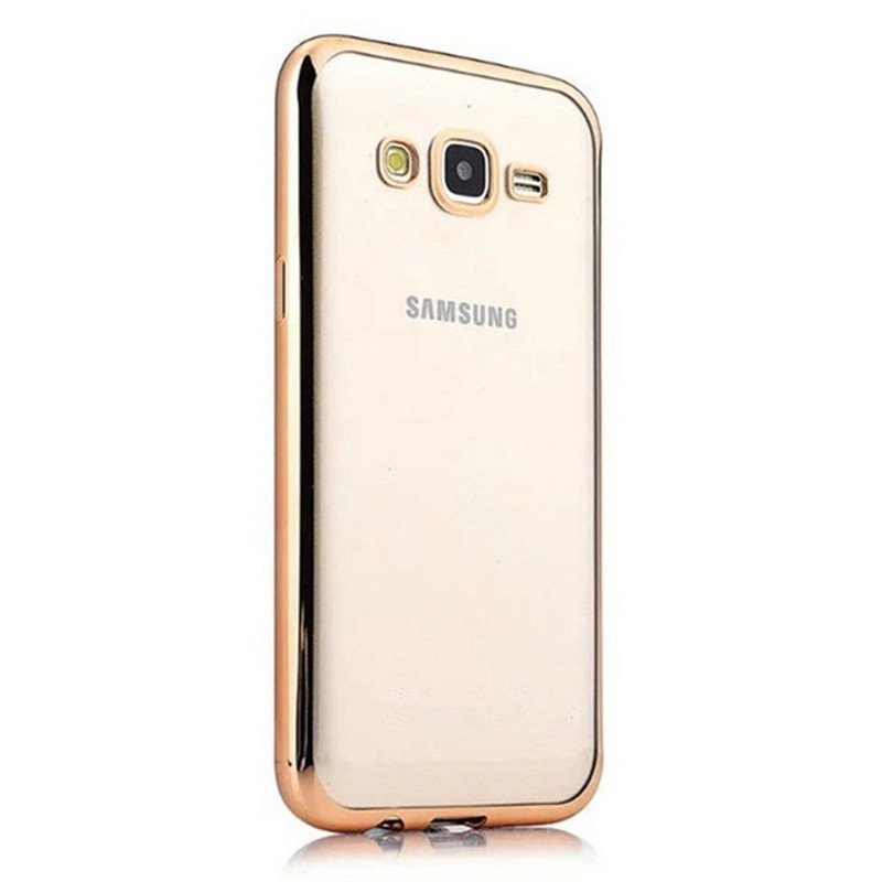 Удароустойчив силиконов калъф за Samsung galaxy J3 -  в златист цвят