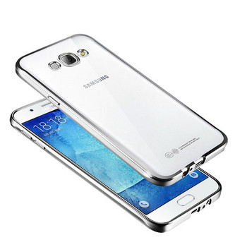 Удароустойчив силиконов калъф за Samsung galaxy J3 -  в сребрист цвят