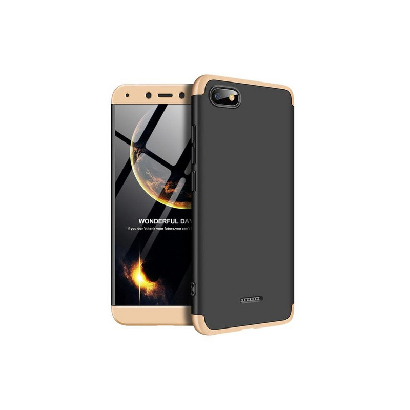 Προστατευτικό προστατευτικό τύπου θήκης για Xiaomi Redmi 6A, Μαύρο / Χρυσό