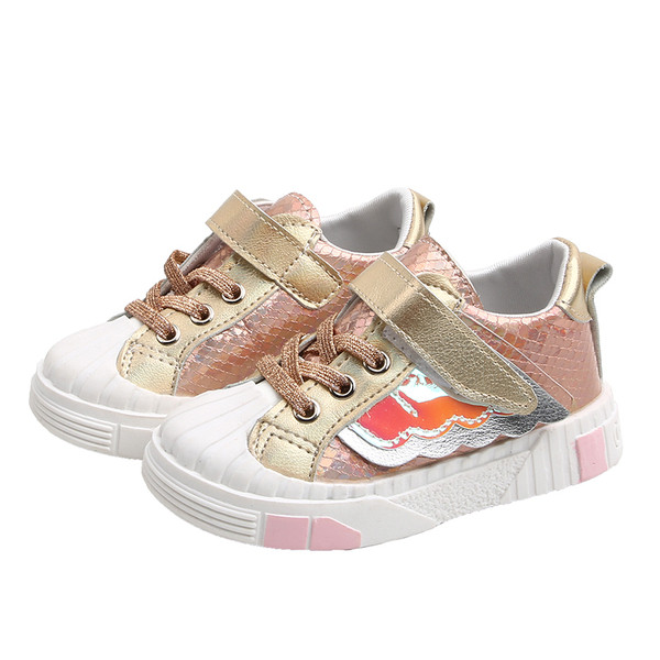 Eko bőrből készült alkalmi gyerek tornacipő lányoknak három színben