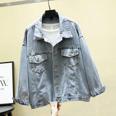 Γυναικείο μπουφάν τζην με  κεντήματα στην πλάτη