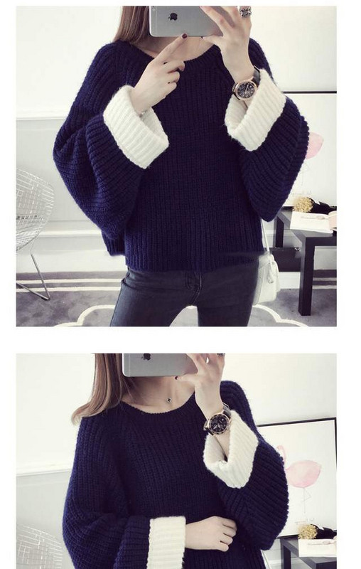 Μοντέρνο γυναικείο πουλόβερ φαρδύ μοντέλο