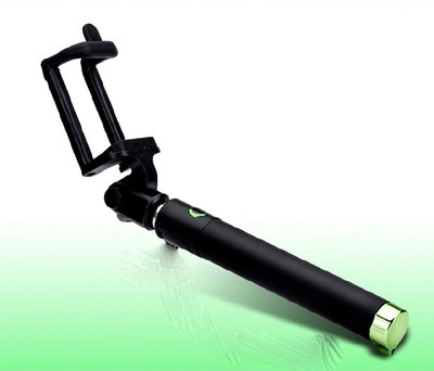 Bluetooth Селфи Стик с копче за снимки съвместим с Android и iOS- Черен/Зелен