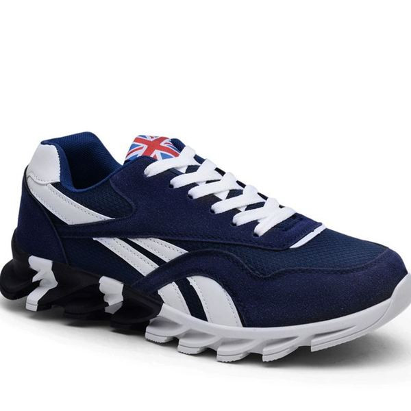 Tenisi casual barbatesti cu sireturi in negru, albastru si rosu