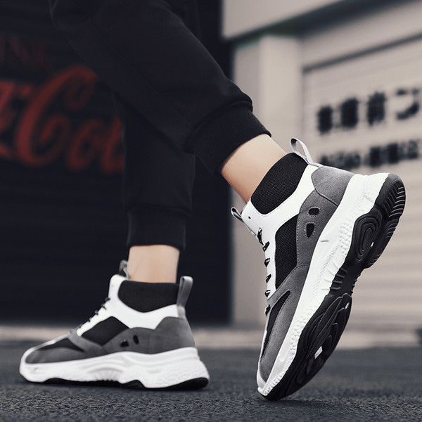 Alkalmi férfi tornacipő - két színben, nyakkendővel